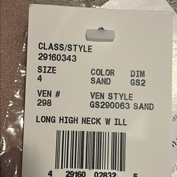 Galina Signature David’s Bridal bridesmaid dress gown illusion Keyhole - Sand 4 - Picture 12 of 17